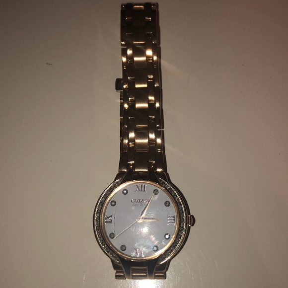 Citizen White Diamond Rose Gold Tone Watch - Picture 4 of 5